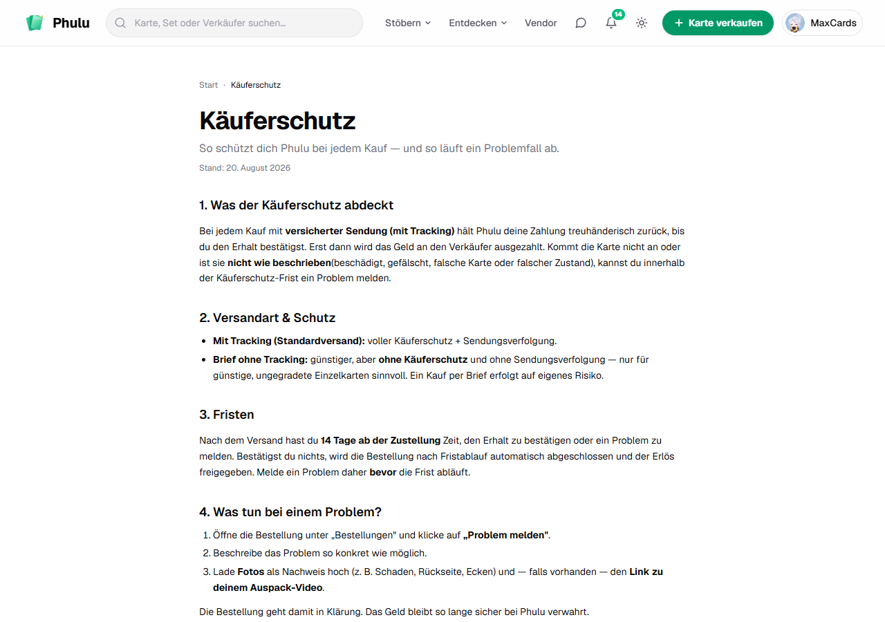 Käuferschutz & Streitfälle
