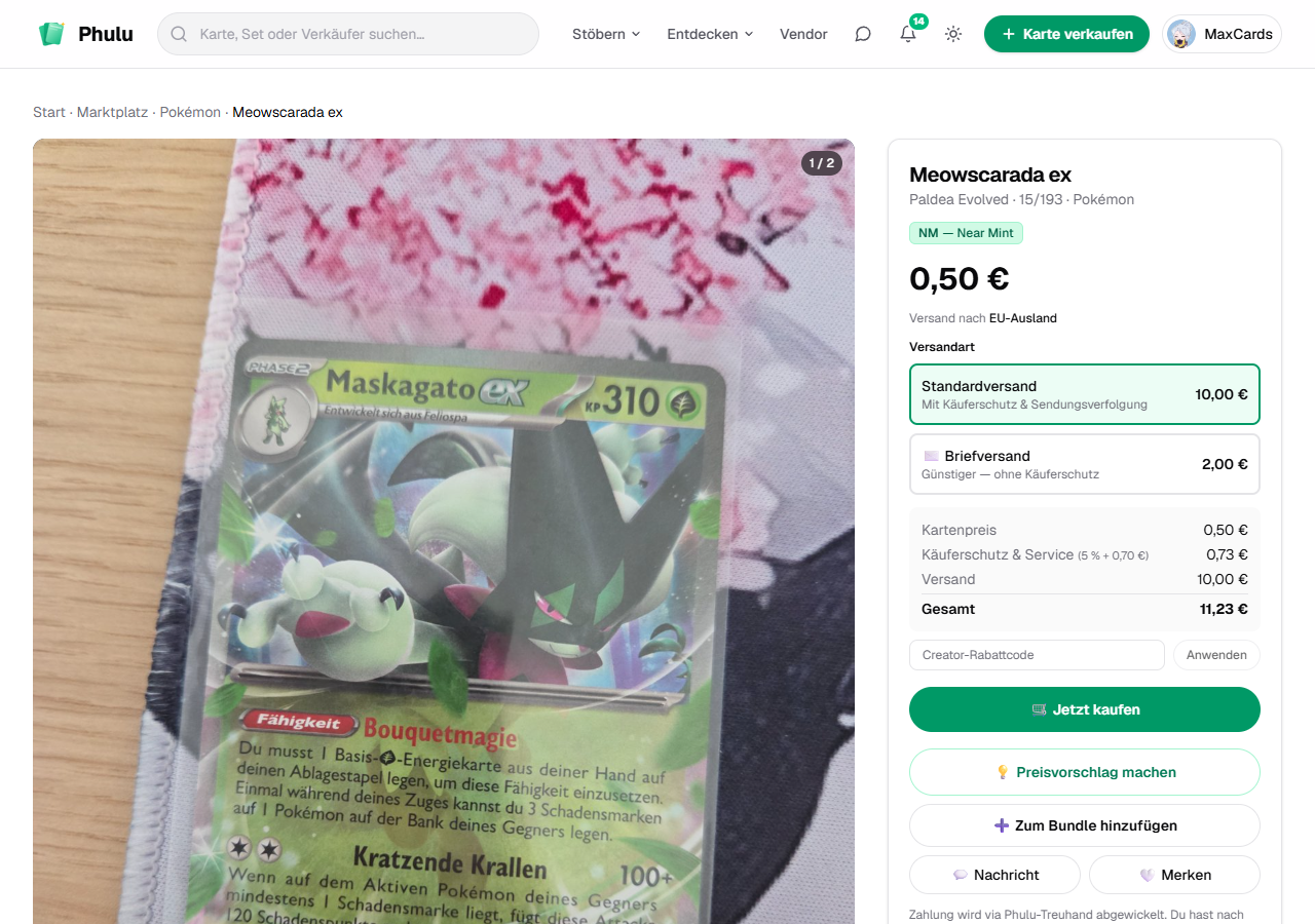 Listing-Detail & Kaufabschluss
