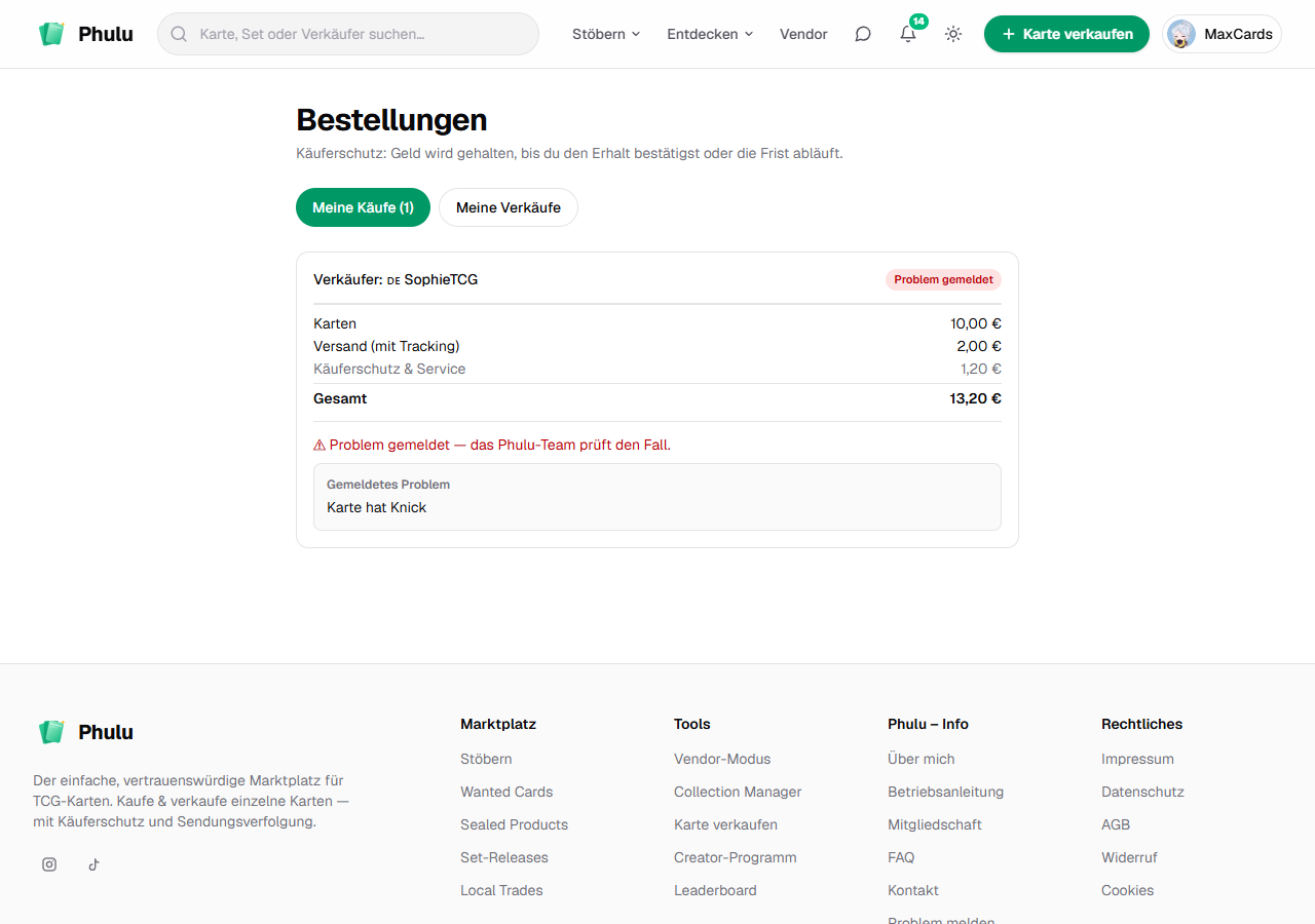 Bestellungen verwalten
